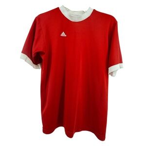 Vintage Youth Adidas Red Short Sleeve Athletic T Shirt Soccer Size XL Retro